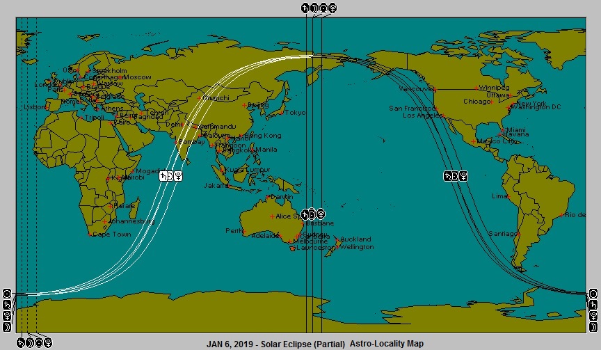 JAN 6, 2019 Partial Solar Eclipse Astro-Locality Map